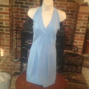 Classic light blue halter dress
