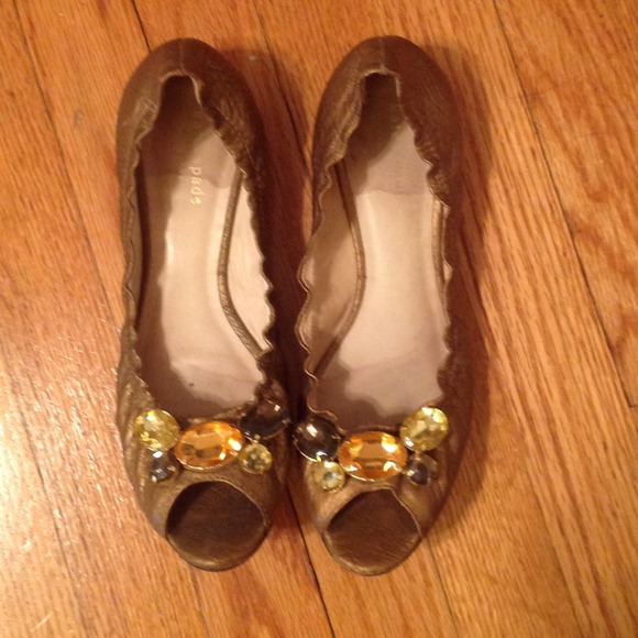 Kate Spade Peep Toe Embellished Flats