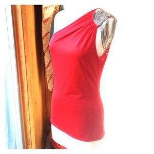 Forever 21 red one shoulder clubbing top