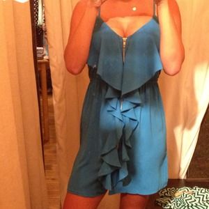 Blue zip up dress