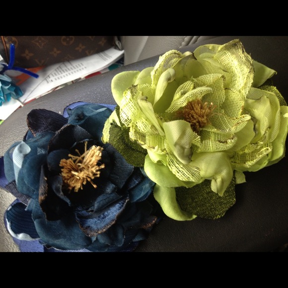 Two floral accent pins