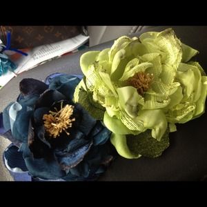 Two floral accent pins