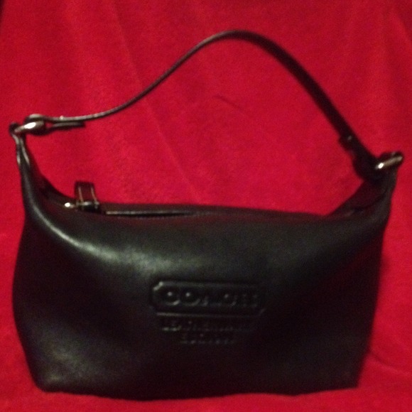 Black leather Coach purse