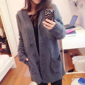 Oversized grey/ charcoal cardigan from Korea