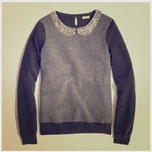 *SOLD NWT J. Crew Herringbone Jeweled Collar