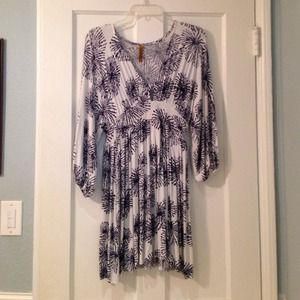 Rachel Pally short bell sleeve navy sunburst dress