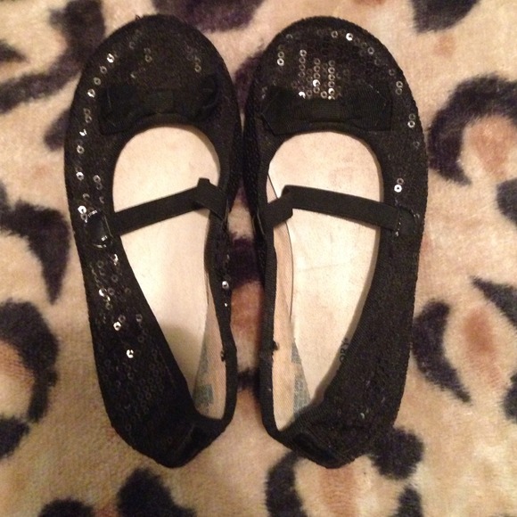 Girl Black sequins dress shoes