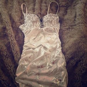 Silver sequin dress