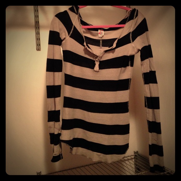 Free People long sleeve waffle shirt