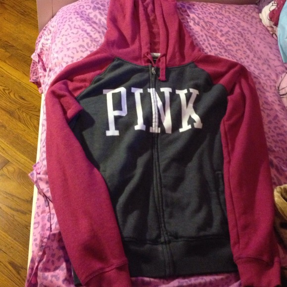 ✋SOLD PINK zip up hoodie