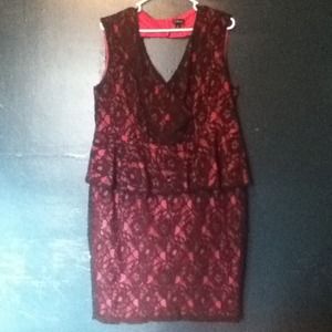 ✨Host Pick ✨Berry Black Lace Peplum Dress