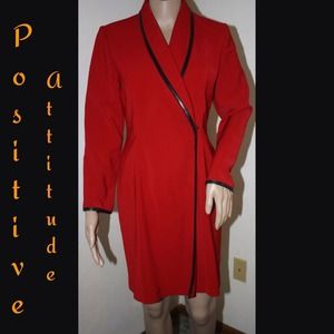 Red Dress with Black Trim