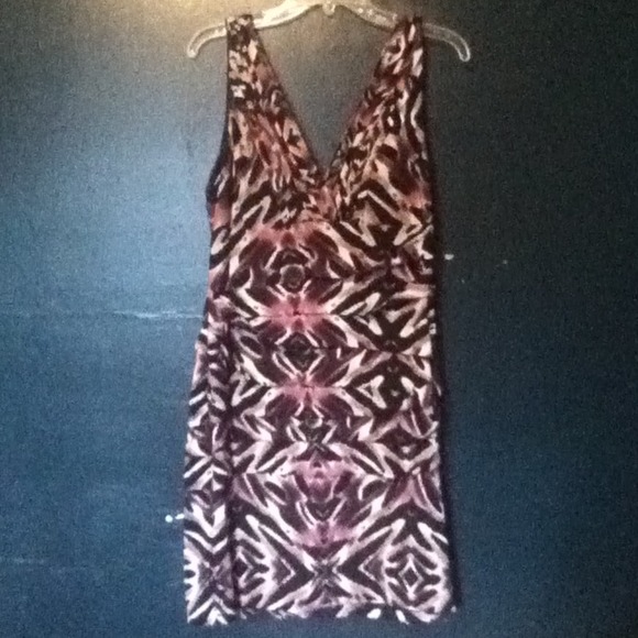 Purple And Black Ruffled Dress