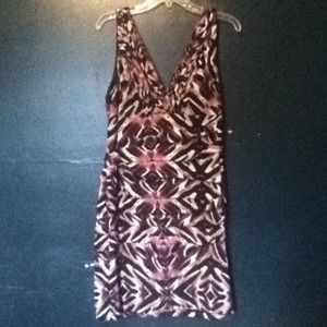 Purple And Black Ruffled Dress