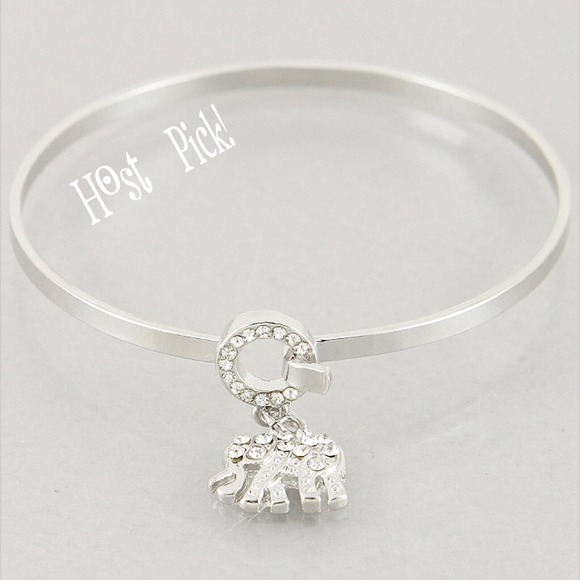 Jewelry - Silver rhodium tone elephant bangle