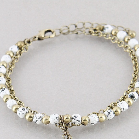 Tree of life brass oxidized white bracelet - Picture 2 of 4