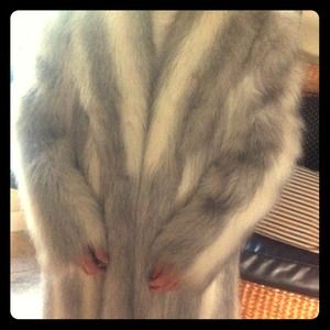 Casper faux fur grey and white coat!!! New!