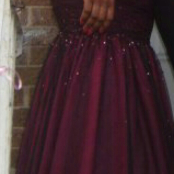 Atelier Alyce Pink w/ black overlay prom dress - Picture 2 of 4