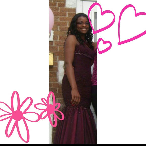 Atelier Alyce Pink w/ black overlay prom dress - Picture 3 of 4