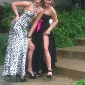 Lepord print prom dress