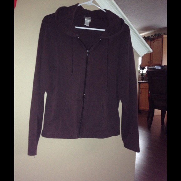 Light weight brown soft zip up