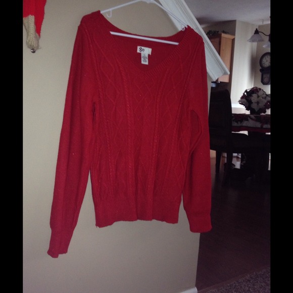 Red sparkle sweater