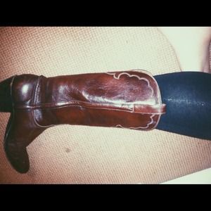 Dark brown authentic cowgirl boots