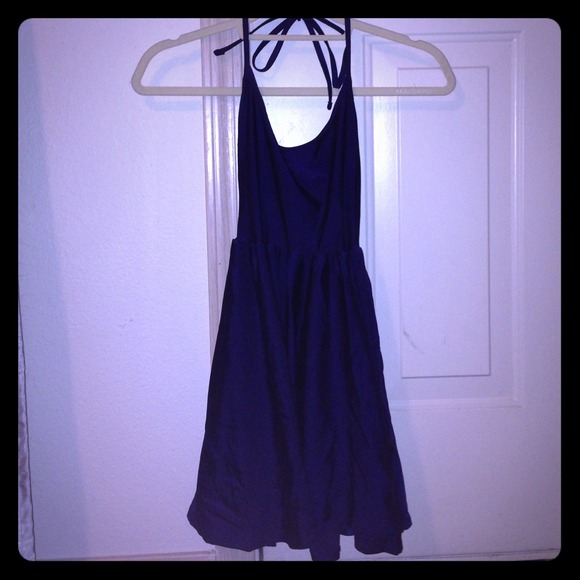 SOLD Navy American Apparel Stretch Halter Dress
