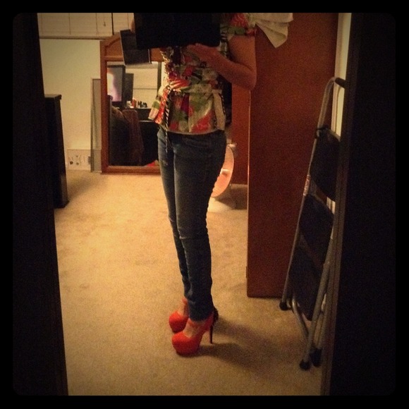 Bundle Mary Janes Coral Glitter spiked heels