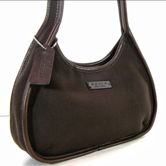 Coach brown neoprene bag purse