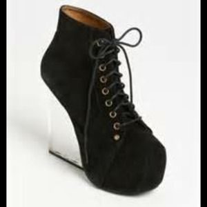 Black Lucite Wedge Jeffrey Campbell