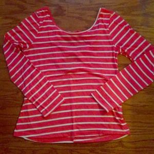 🙅TRADED🙅White & Pink striped Shirt🚫