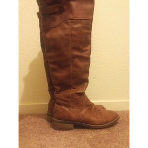 Cognac Knee High Riding Boots