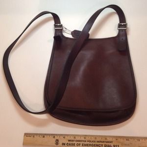 Coach brown leather cross body purse