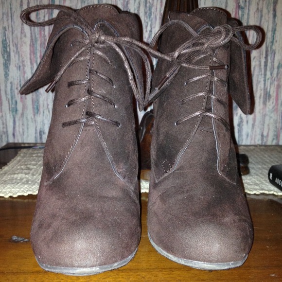 Brown Wedge Booties. - Picture 2 of 4