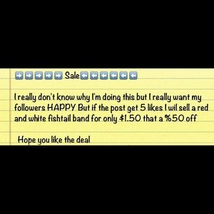 SALE RED AND WHITE BAND FOR 1.50