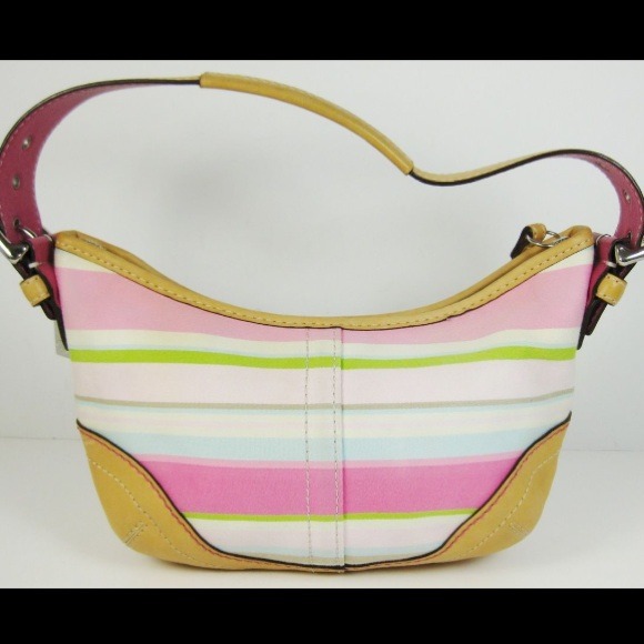 Coach authentic soho striped hobo bag purse