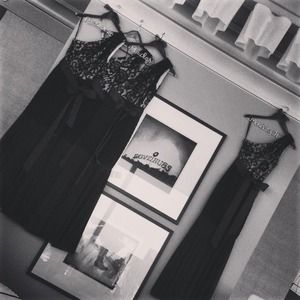 Betsy & Adam Lace and Jersey Dress