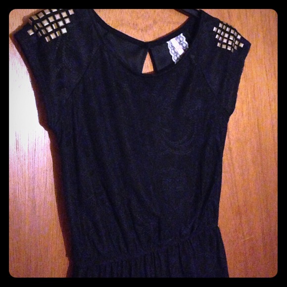 SOLD IN BUNDLE..Black lace peplum top. Never worn.
