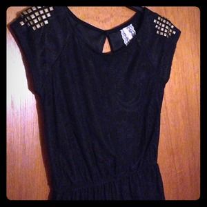 SOLD IN BUNDLE..Black lace peplum top. Never worn.