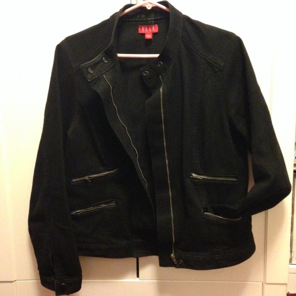 Black Denim Moto Jacket