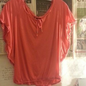 American Eagle salmon bat wing shirt
