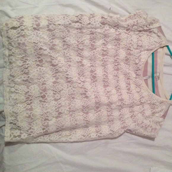 Shirt with lacy front