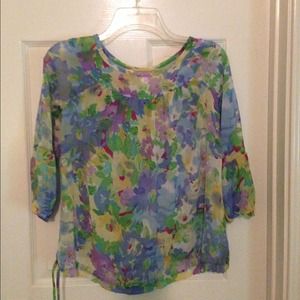 Sheer floral shirt