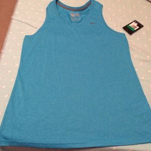 Blue sleeveless nike workout top