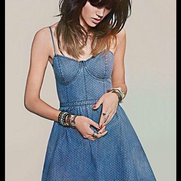 ❤️SOLD❤️Free People Denim Bustier Dress