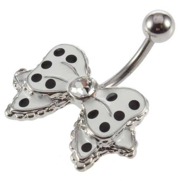 NWT bow belly button ring
