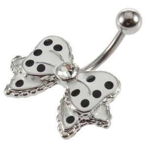 NWT bow belly button ring