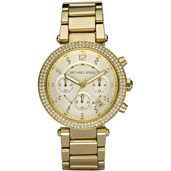 Michael Kors Parker Gold Chronograph Glitz Watch