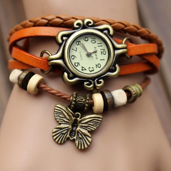 🚫SOLD🚫ORANGE BUTTERFLY INFINITY WATCH,